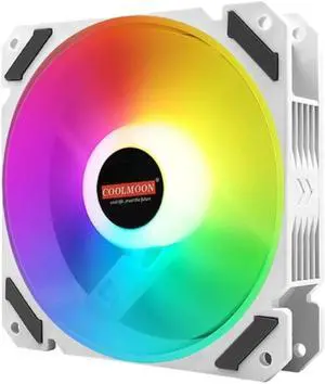 Coolmoon 120mm PWM ARGB PC Case Fan Quiet 4 Pin Addressable RGB Cooling Fan for CPU Cooler Computer Chassis