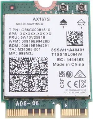 M.2 Key E CNVio2 AX1675i Wifi Card Tri Band Wireless WiFi 6E Network Card 802.11ax BT-Compatible5.2 Wifi Card for Laptop