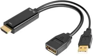 4K USB Powered HDMI Male to DP Display Port Female Converter Adapter Devices HDMI to DP active USB power supply G99B 4K USB Powered HDMI Male to DP Display Port Female Converter Adapter Devices HDMI to DP active USB power supply G99B
