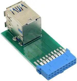 Vertical Dual USB 3.0 A Type Female to Motherboard 20 Pin Box Header Slot Adapter High Quality PCBA Cablecc