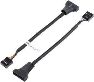 USB 2.0 9pin Housing Male to Motherboard USB 3.0 20pin Header Female Cable 0.1M USB 2.0 9pin Housing Male to Motherboard USB 3.0 20pin Header Female Cable 0.1M