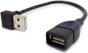 90 Degree Down Angled Type USB 2.0 A Male to USB A Female Cable 20cm