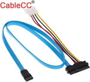 CableCC Hard Disk SFF 8482 SAS Cable 29pin to 1 SATA  7pin 0.7M