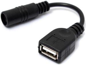 5V USB Female to DC Power Jack 5.5 2.1mm Charge Cable for Cell Phone & Tablet