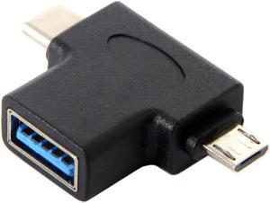 USB 3.1 Type-C & Micro USB Combo to USB 2.0 A Female OTG Data Host Adapter