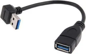 90 Degree Down Angled USB 3.0 Type-A Male to USB 3.0 Type-A Female Extension Cable 20cm 5Gbps 90 Degree Down Angled USB 3.0 Type-A Male to USB 3.0 Type-A Female Extension Cable 20cm 5Gbps