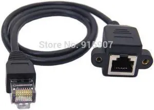30cm 8P8C FTP STP UTP Cat 5e Male to Female Lan Ethernet Network Extension Cable with Panel Mount Holes