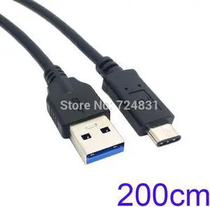 6ft 2m USB 3.0 3.1 Type C Male Connector to Standard Type A Male Data Cable High Quality