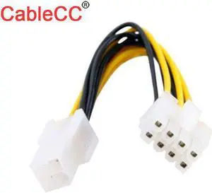 CableCC 4Pin to 8 Pin EPS 12V ATX Motherboard Power Supply Adapter Converter Cable 10cm