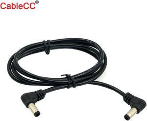 DC Power 5.5 x 2.1mm / 2.5mm Male to 5.5 2.1/2.5mm Male Plug Cable 90 Degree Right Angled 60cm