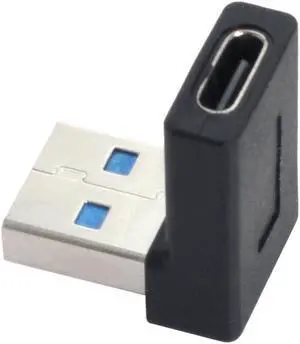 USB-C Type C Female 90 Degree Down Angled to USB 3.0 A Male Data Adapter for Laptop Desktop