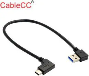 USB-C 3.1 Angled Reversible to 90D Right Angled USB 3.0 Cable for Laptop Phone