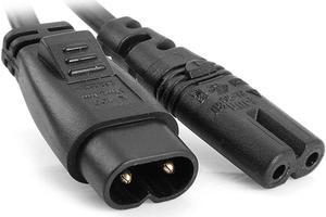 IEC 60320 C8 Plug to C7 Receptacle Male to Female Extension Power Supply Main Adapter Cable 30cm