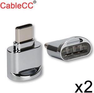 2pcs  USB-C USB 2.0 Type C to Micro SD SDXC TF Card Reader Adapter for Laptop & Cell Phone