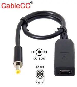 DC 20V 4.0 1.7mm to USB 3.1 Type C USB-C Power Plug PD Emulator Trigger Charge Cable for Laptop DC 20V 4.0 1.7mm to USB 3.1 Type C USB-C Power Plug PD Emulator Trigger Charge Cable for Laptop