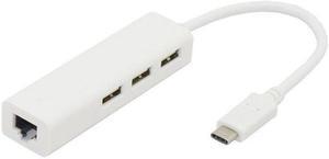 USB 3.1 Type C USB-C Multiple 3 Ports Hub with Ethernet Network LAN Adapter for Chromebook