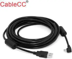 Mini USB B Type 5pin Male Right Angled 90 Degree to USB 2.0 Male Data Cable 5M