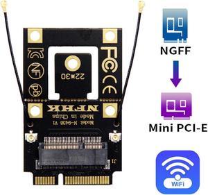 NGFF M.2 Key-A to Mini PCI-E PCI Express Converter Adapter for 9260 8265 7260 AC Wifi Bluetooth Wireless Card