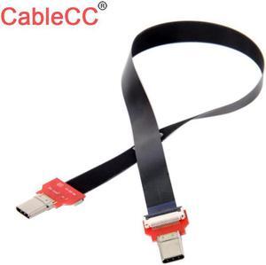 FPC Flat USB 3.1 Type-C USB-C Male to Male Data Cable 20cm for Macbook & Laptop & Phone & Drive