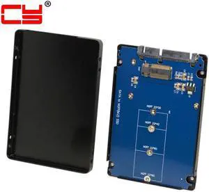 M.2 NGFF (SATA) SSD B+M Key Socket 2 to 2.5 SATA Adapter Card Adapter Converter with Black White Metal Case