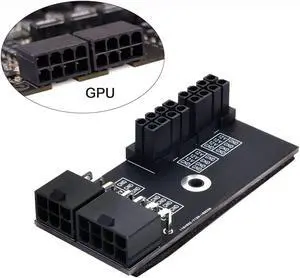Graphics Dual ATX 8Pin Female to 6+8pin Male 180 Degree Angled Power Adapter for NVIDIA 3080 3090 Graphics Card GPU