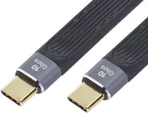 10Gbps USB-C Type-C Male to USB-C Male USB 3.1 65W 3A Flat Slim FPC Data Cable for Laptop & Phone 13cm