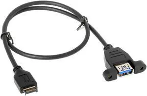 USB 3.1 Front Panel Header to USB 3.0 Type-A Female Extension Cable 50cm Panel Mount Type