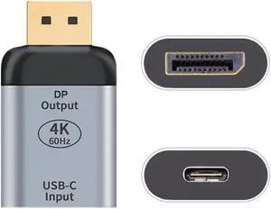 USB-C Type C Female Source to Displayport DP Sink HDTV Adapter 4K 60hz 1080p for Tablet & Phone & Laptop USB-C Type C Female Source to Displayport DP Sink HDTV Adapter 4K 60hz 1080p for Tablet & Phone & Laptop
