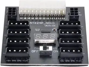 ATX Server PSU Power Board 24Pin to IDE 8x 4Pin +2x 6Pin Power Supply Board for CHIA ETH BTC Mining Miner