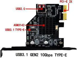 USB 3.1 USB 2.0 Pcie Pci Express Card Adapter Pci-e Expansion Card Front Panel Socket for Motherboard