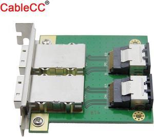 Dual Port Internal Mini SAS 4i SFF-8087 to External Mini SAS 4x SFF-8088 PCI Card with PCI Mounting Plate