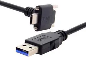 Up Angled USB 3.1 Type-C Dual Screw Locking to Standard USB3.0 Data Cable