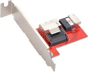 SFF-8654 Slimline SAS PCI-Express 4.0 to Mini SAS SFF-8087 PCBA Female Adapter With Bracket SFF-8654 Slimline SAS PCI-Express 4.0 to Mini SAS SFF-8087 PCBA Female Adapter With Bracket