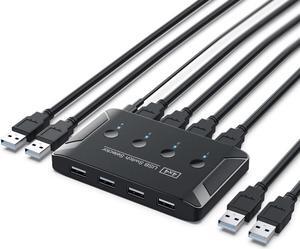 4 Port PCs Sharing 4 Devices KVM USB 2.0 Switch Selector for Keyboard Mouse