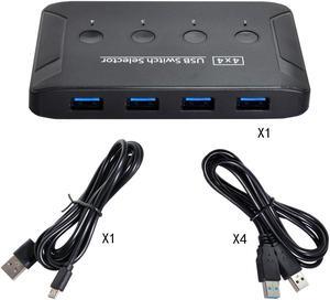 USB 3.0 4 Port PCs Sharing 4 USB Devices for Keyboard Mouse Scanner Printer KVM Switch Selector