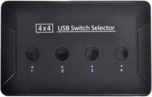 KVM USB 3.0 4 Port PCs Sharing 4 Devices for Keyboard Printer Switch Selector