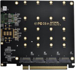 4X NVME M.2 AHCI to PCI-E Express 3.0 Gen3 X16 Raid Card with Fan VROC Raid0 Hyper Adapter