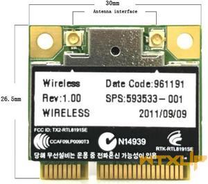 Network Cards Realtek RTL8191SE RTL8191 SPS 593533 Wireless Wifi Card for HP notebook CQ42 G42 G62 G72 4520S CQ320 CQ321