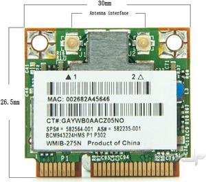 for HP 2540p 8460p BCM943224HMS 582564-001 2.4G&5G half Mini PCI-e 300Mbps 802.11a/g/n BCM943224 wireless laptop network card