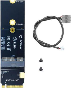 M.2 Wifi Adapter M.2 A+E Key to M Key Slot Wifi Bluetooth Network Card for NVMe SSD Port