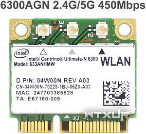 Ultimate-N 6300 633ANHMW Dual Band 450Mbps Half Mini PCI-E wifi Adapter Wireless Wlan Card for Intel 6300AGN for Acer/Asus/Dell