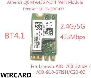 Wireless Adapter Card  QCA9377 QCNFA435 802.11AC 2.4G/5G NGFF WIFI CARD BT 4.1 For Lenovo AIO-700-22ISH C20-00