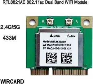 600Mbps  RTL8821AE 802.11AC Wifi Adapter 2.4G/5GHz BT4.0  Mini PCi-E  Wireless Wlan Card
