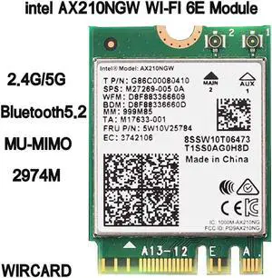 Dual Band 2974Mbps AX210NGW 802.11ax/ac Wireless card For Intel AX210 WI-FI 6E  M.2 NGFF BT 5.2 Wifi Network Wlan 2.4G/5G