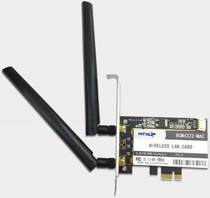 BCM94322HM8L DW1510 Dual Band 300M 802.11a/b/g/n 2.4/5G Desktop WIFI WLAN CARD with 2 antennas for Win XP/7/8/MAC OS/hackintosh