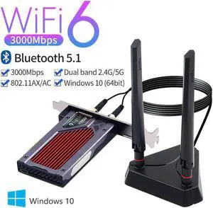 3000mbps wifi 6 pci-e BT 5.1 wireless adapter 2.4g / 5g 802.11ax rgb dual card game pcie wi-fi intel ax200 wlan