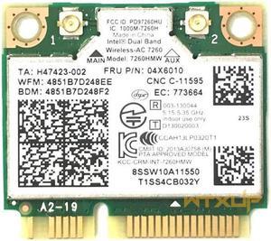 Dual Band Wireless card For Intel 7260 7260AC 7260HMW 802.11ac Mini PCI-E Wifi BT4.0 867M For Lenovo Thinkpad 04X6090 04X6010