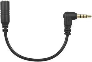 3.5mm 3 Pole TRS Female to 4 Pole TRRS Male 90 Degree Right Angled Microphone Adapter Cable Audio Stereo Mic Converter