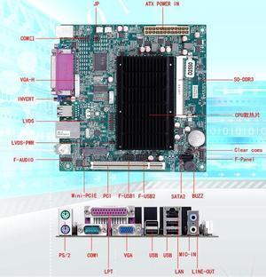 Fanless Mini ITX Mainboard For Intel Atom D2550 CPU IPC SBC Embedded Motherboard Cedarview with 2*COM LAN LPT LVDS