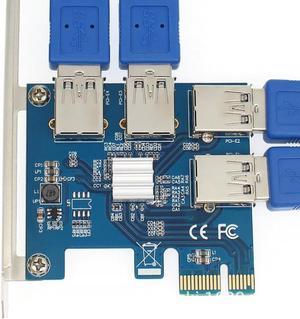 PCI-E to PCI-E Adapter 1 Turn 4 PCI-Express Slot 1x to 16x USB 3.0 Special Riser Card PCIe Converter for BTC Miner Mining